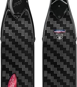 Maverick America DJ Sand Tiger Carbon Freediving, Spearfishing, Scuba Diving Fins | Superlight Carbon Fins, White, 8.5-9
